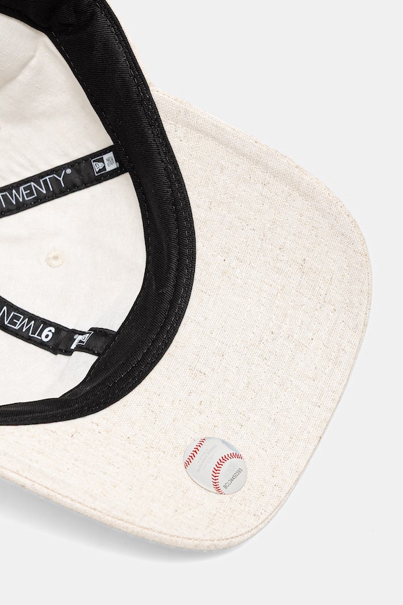 New Era bejzbalová čiapka s prímesou ľanu LINEN 9TWENTY® béžová 60771832