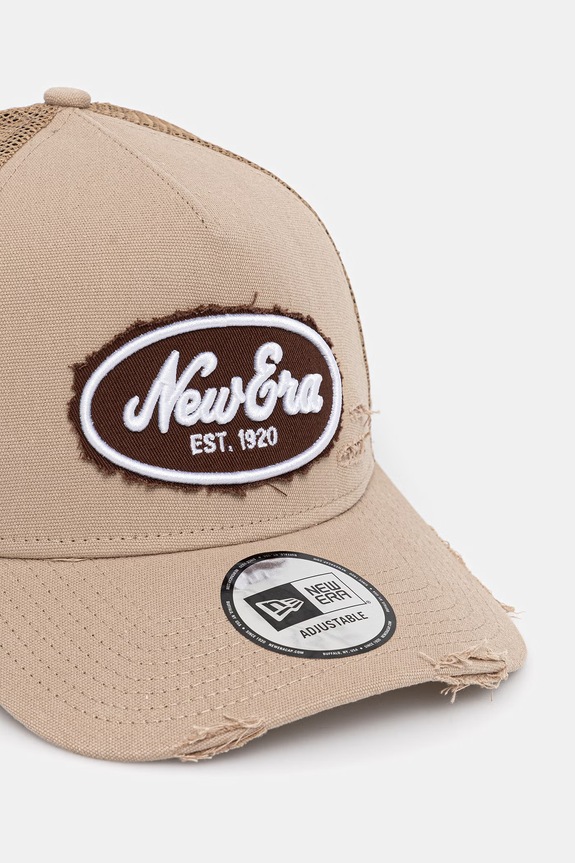 New Era berretto da baseball OVAL CANVAS DISTRESS TRUCKER 60771805 beige SS26