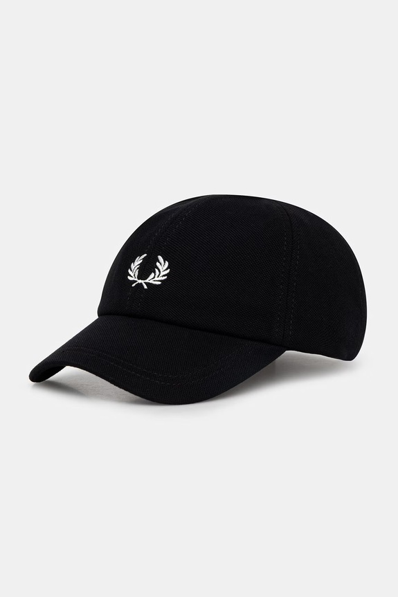 Bavlněná baseballová čepice Fred Perry nášivka černá HW2295
