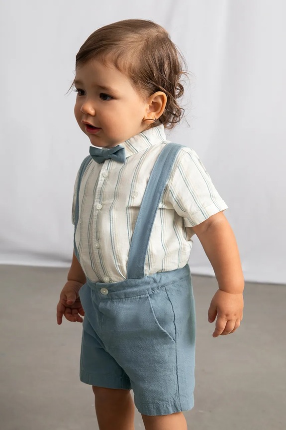 Mayoral komplet bawełniany niemowlęcy tkanina niebieski 1226.3A.Baby.PPY2