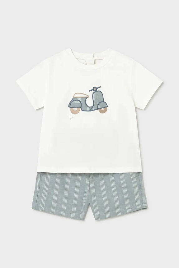 Mayoral komplet dziecięcy z domieszką lnu 1227.3B.Baby.PPY2 zielony SS26