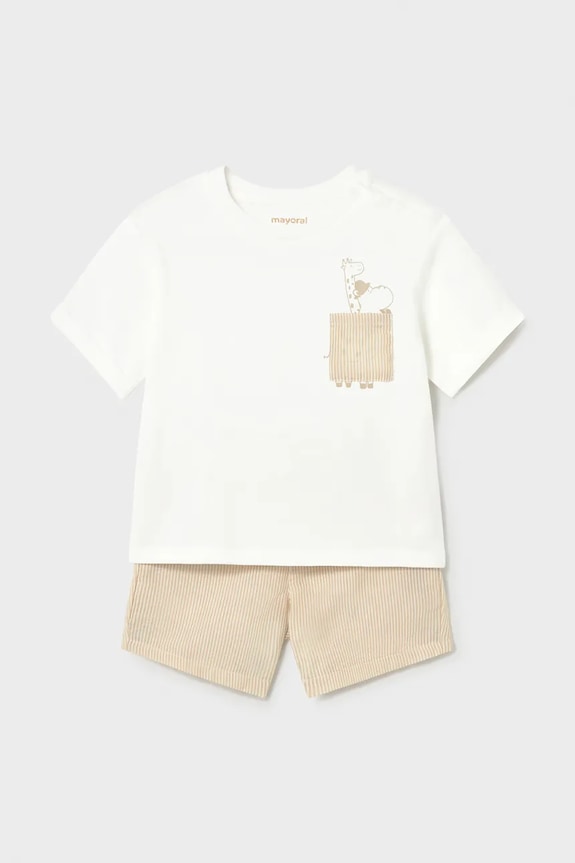 Дитячий комплект Mayoral візерунок бежевий 1228.3F.Baby.PPY2