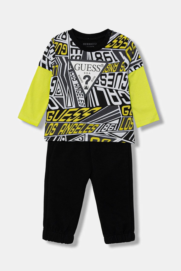 Детский хлопковый комплект Guess узор чёрный I6RG00.K8HM4.PPY2