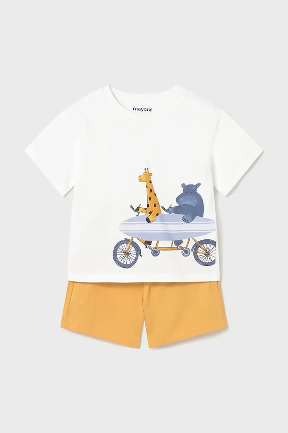 Detská bavlnená súprava Mayoral bavlna oranžová 1670.3G.Baby.PPY2