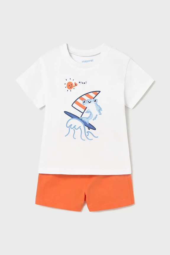 Detská bavlnená súprava Mayoral bavlna oranžová 1671.3H.Baby.PPY2