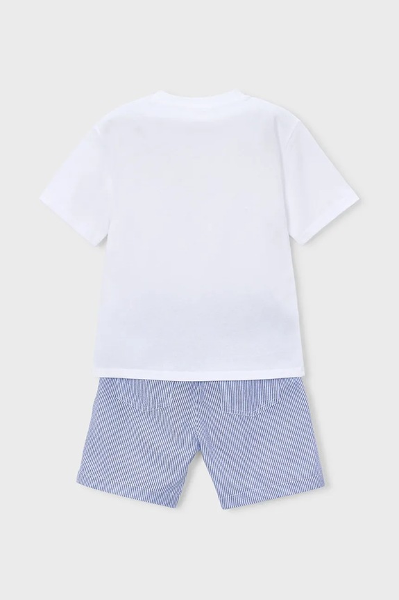Mayoral komplet bawełniany dziecięcy 3218.5C.Mini.PPY2 niebieski SS26