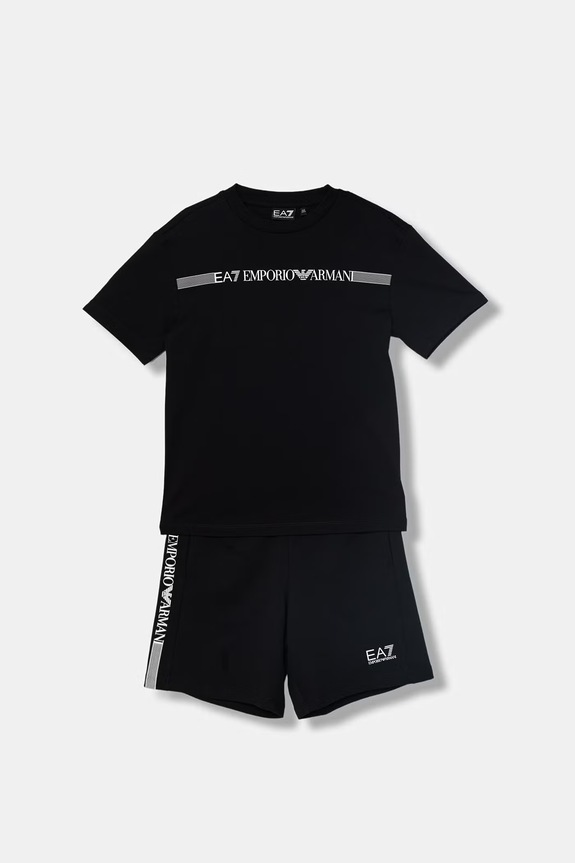 EA7 Emporio Armani compleu copii din bumbac negru 7B000267.AF12874
