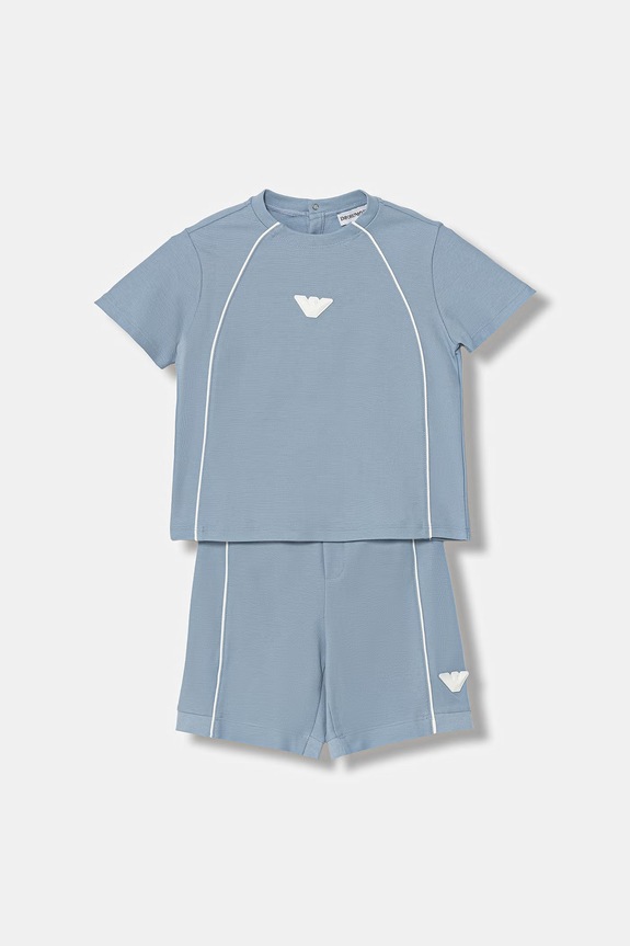 Dětská bavlněná souprava Emporio Armani pletenina modrá EB001332.AF10497