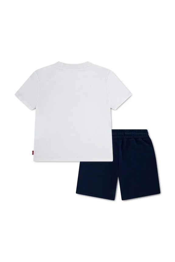 Levi's komplet dziecięcy z bawełny BATWING TEE & KNIT SHORT S 8EK813 biały SS26