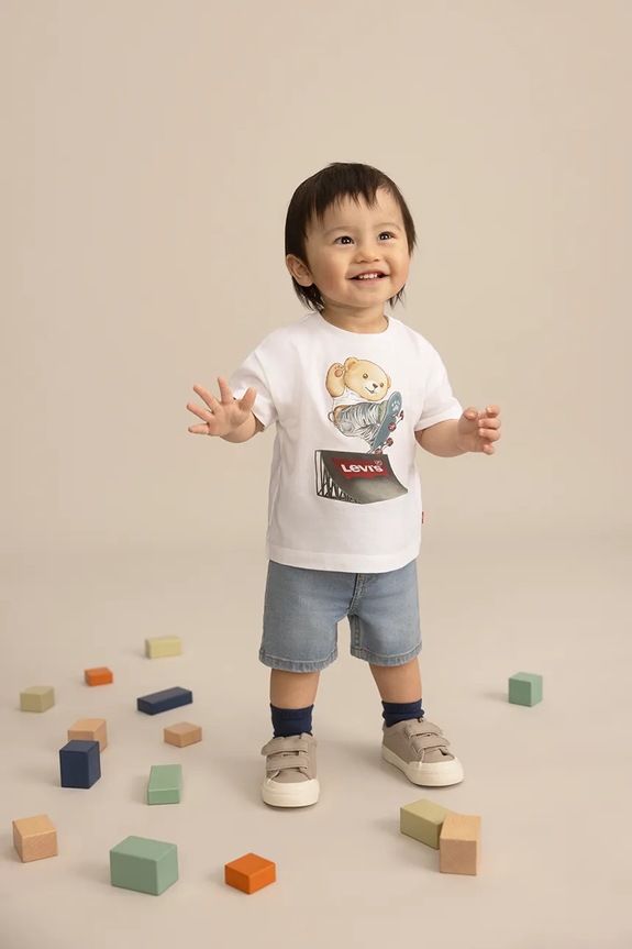 Komplet za bebe Levi's SKATER LEVI TEE & DENIM SE print bijela 6EP629