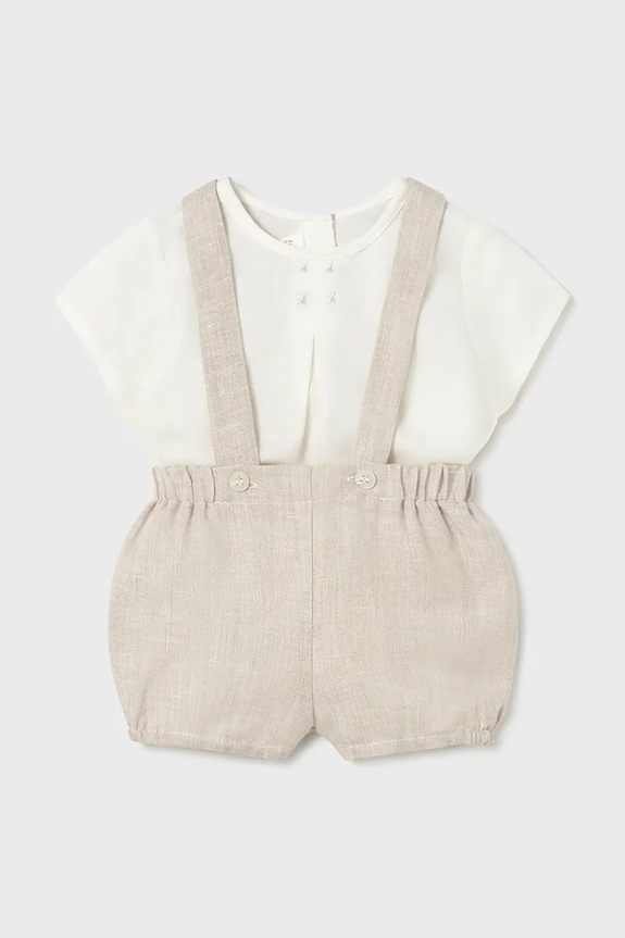 Σετ με λινό για παιδιά Mayoral Newborn ύφασμα μπεζ 1267.1J.Newborn.PPY2