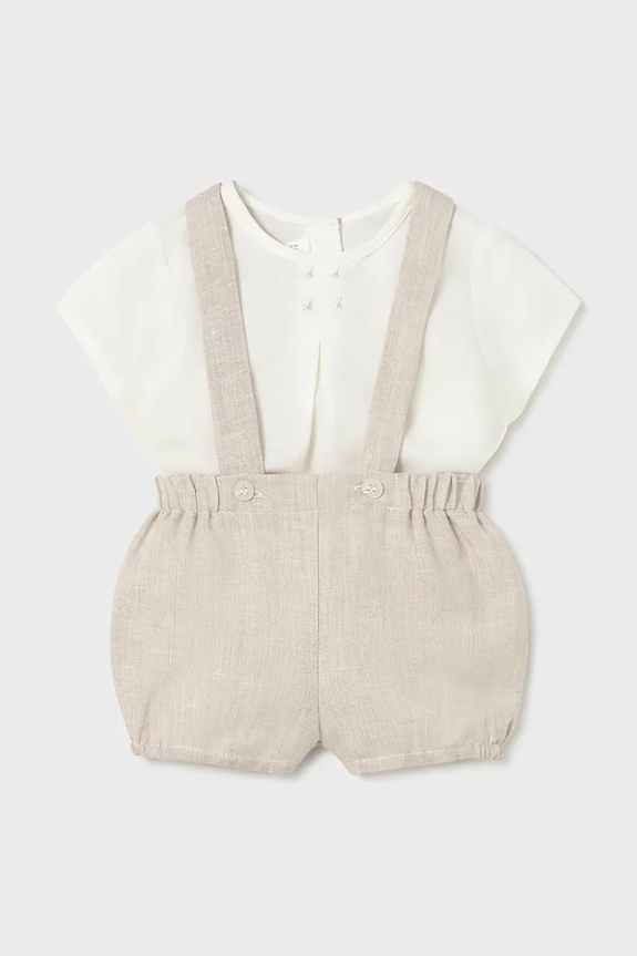 Σετ με λινό για παιδιά Mayoral Newborn ύφασμα μπεζ 1267.1J.Newborn.PPY2