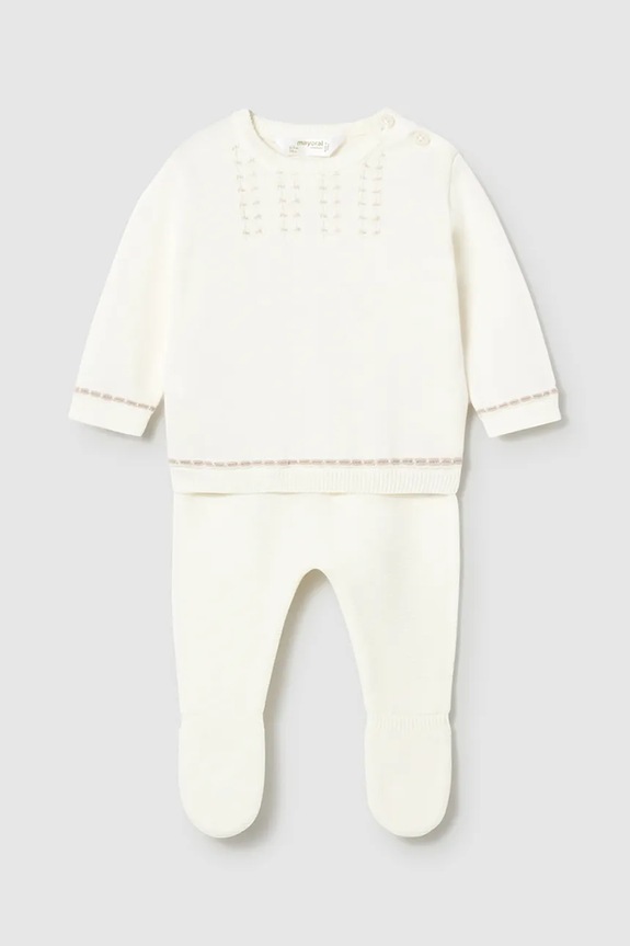 Detská bavlnená súprava Mayoral Newborn nášivka biela 1502.1D.Newborn.PPY2