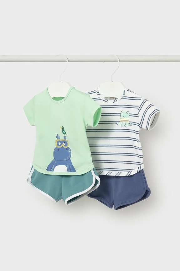 Σετ μωρού Mayoral Newborn 2-pack εμπριμέ πράσινο 1627.1P.Newborn.PPY2