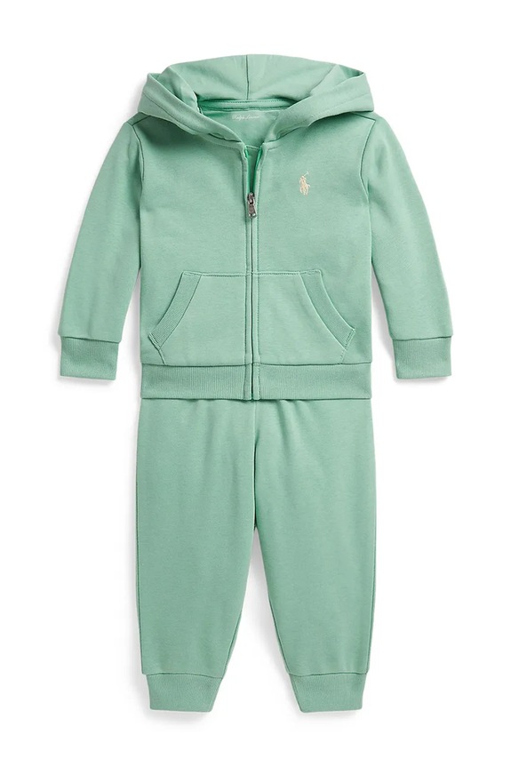 Βρεφική φόρμα Polo Ralph Lauren πλεκτό ύφασμα τιρκουάζ 320965307500