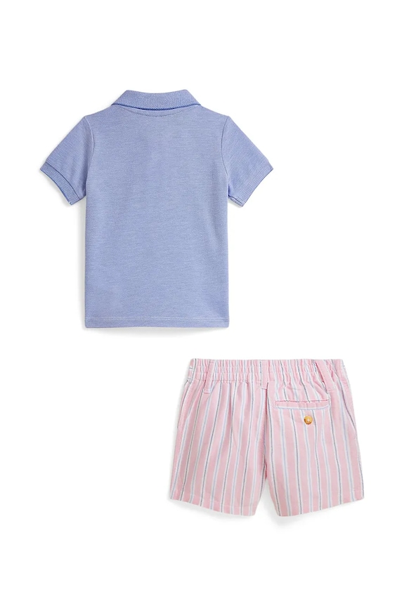Polo Ralph Lauren set de bumbac pentru bebeluși 320B14072001 albastru SS26