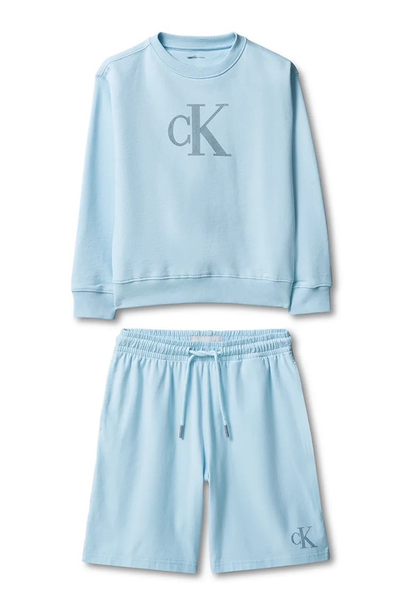 Calvin Klein Jeans compleu pentru copii, din bumbac LVCKSJI18B.128.176.PPY2 albastru SS26