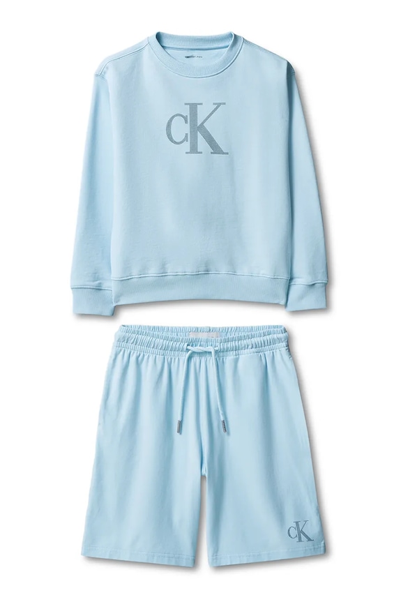 Calvin Klein Jeans compleu pentru copii, din bumbac LVCKSJI18B.128.176.PPY2 albastru SS26