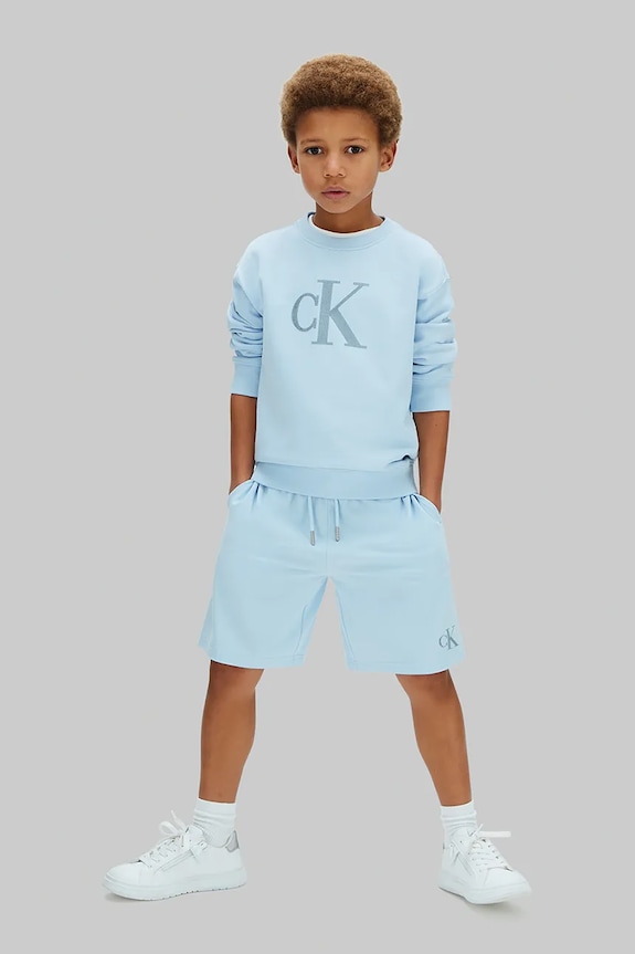 Calvin Klein Jeans compleu pentru copii, din bumbac albastru LVCKSJI18B.128.176.PPY2