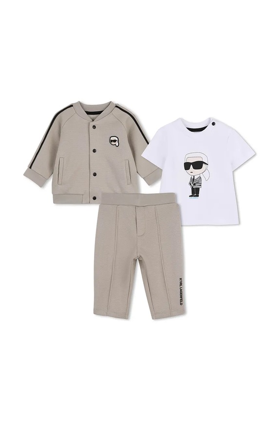 Komplet za bebe Karl Lagerfeld print bež Z31071.67.81