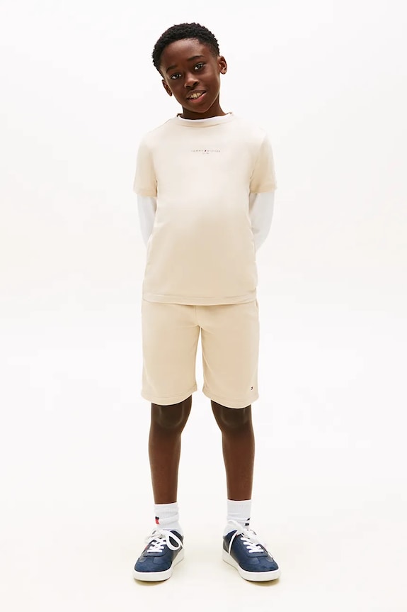 Tommy Hilfiger compleu pentru copii, cu bumbac bej KB0KB09666.128.176.PPY2
