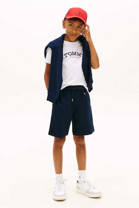 Tommy Hilfiger compleu de zi pentru copii, din bumbac alb KB0KB10290.128.176.PPY2