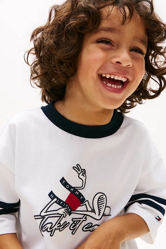 Tommy Hilfiger compleu pentru copii, din bumbac KB0KB10410.92.116.PPY2 bleumarin