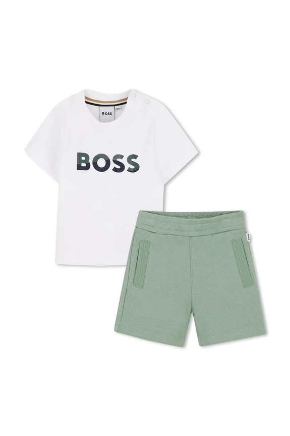 BOSS compleu pentru copii, din bumbac alb J52851.71.81