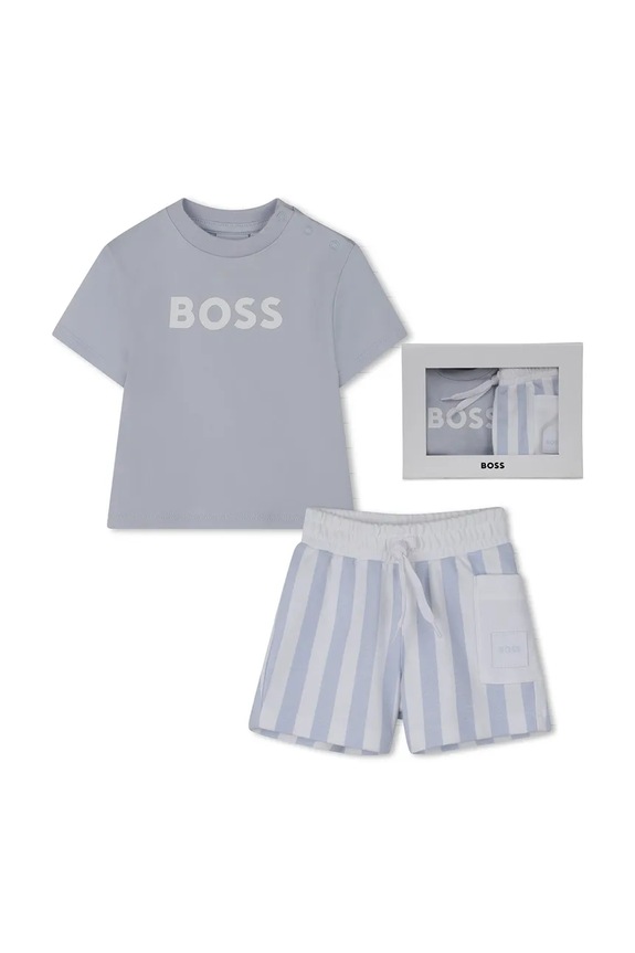 BOSS compleu de zi pentru copii, din bumbac albastru J53048