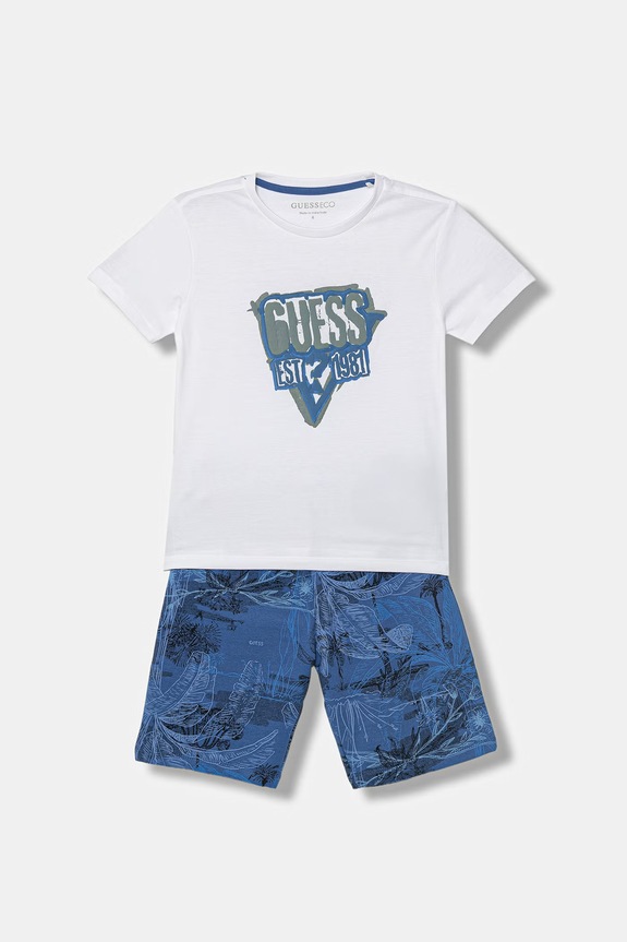 Guess compleu pentru copii, din bumbac alb N6GG05.K8HM4.PPY2.M