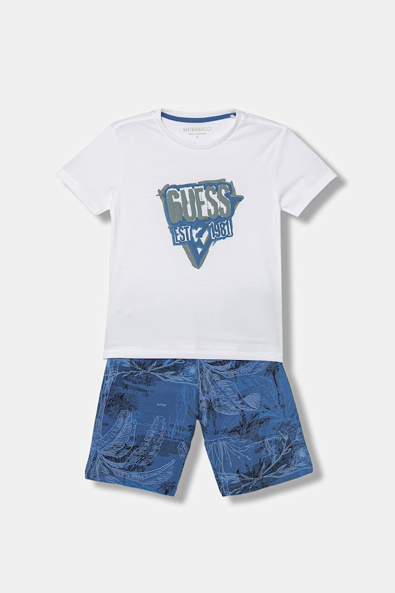 Guess compleu pentru copii, din bumbac alb N6GG05.K8HM4.PPY2.M