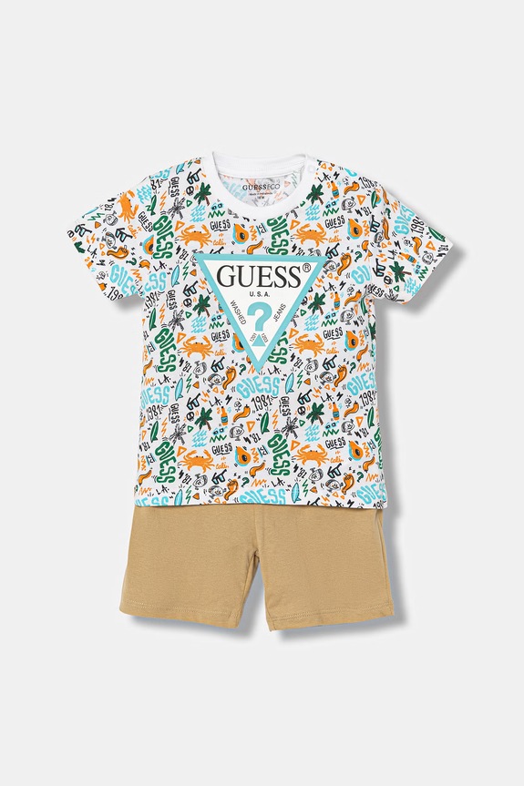 Παιδικό βαμβακερό σετ Guess 2-pack εμπριμέ μπεζ I6GG00.K8HM4.PPY2.M