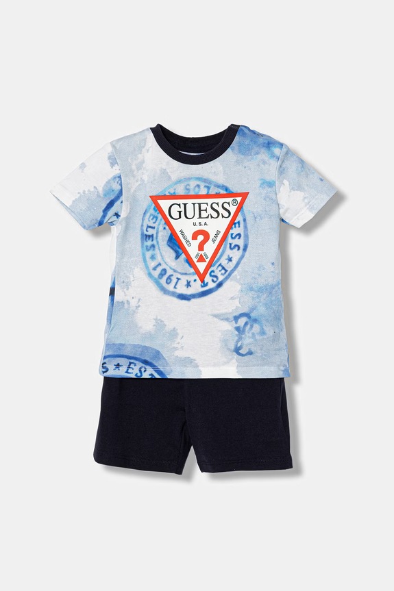 Παιδικό βαμβακερό σετ Guess 2-pack εμπριμέ σκούρο μπλε I6GG00.K8HM4.PPY2.M