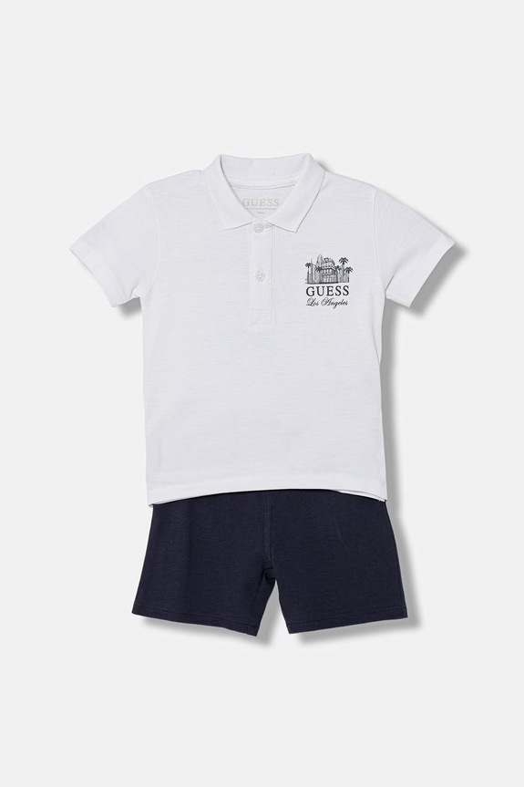Guess compleu pentru bebeluși din bumbac alb I6GG03.KADZ4.PPY2.M