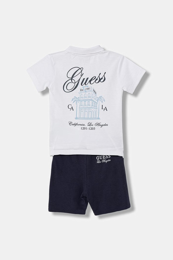 Guess compleu pentru bebeluși din bumbac I6GG03.KADZ4.PPY2.M alb SS26