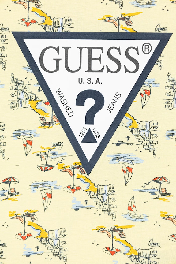 Παιδικό μπλουζάκι και σορτσάκι Guess κίτρινο N6GG01.K8HM4.PPY2.M