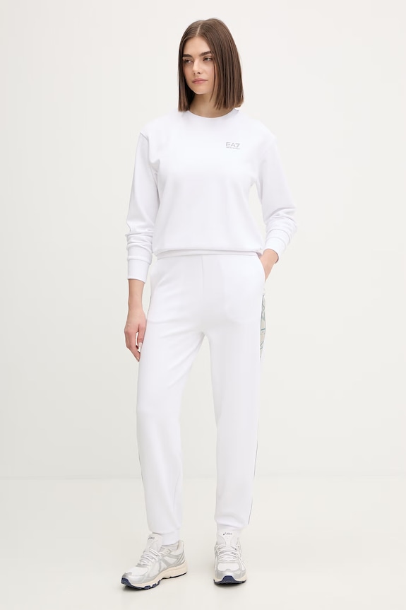 EA7 Emporio Armani tuta da ginnastica applique bianco AF12501.7W001157