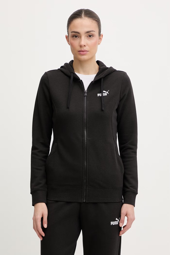 Puma ženska trenirka z bombažem Hooded Sweat suit 691902 črna SS26
