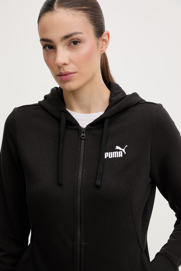 Puma ženska trenirka z bombažem Hooded Sweat suit 691902 črna