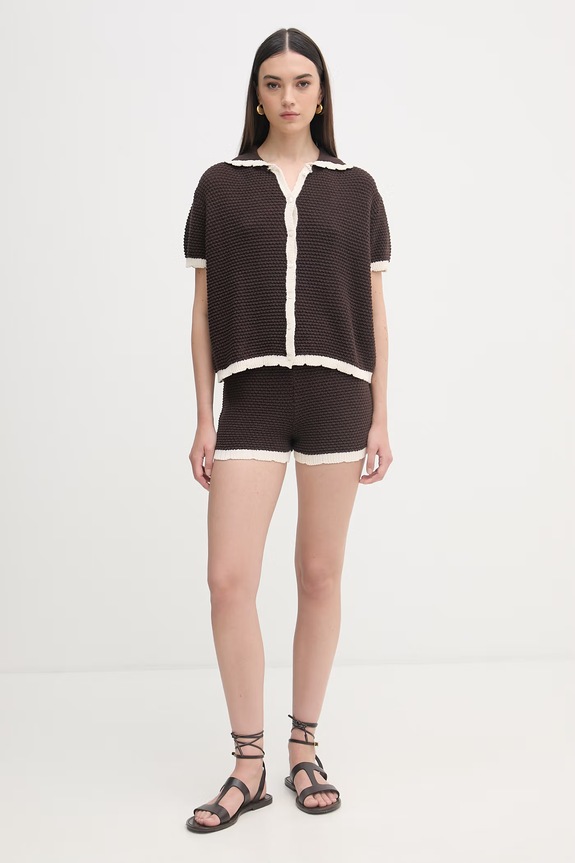 Haveone compleu pentru femei, din bumbac maro HNC.Q005