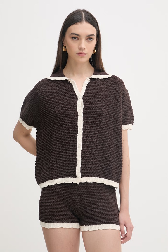 Haveone compleu pentru femei, din bumbac HNC.Q005 maro SS26