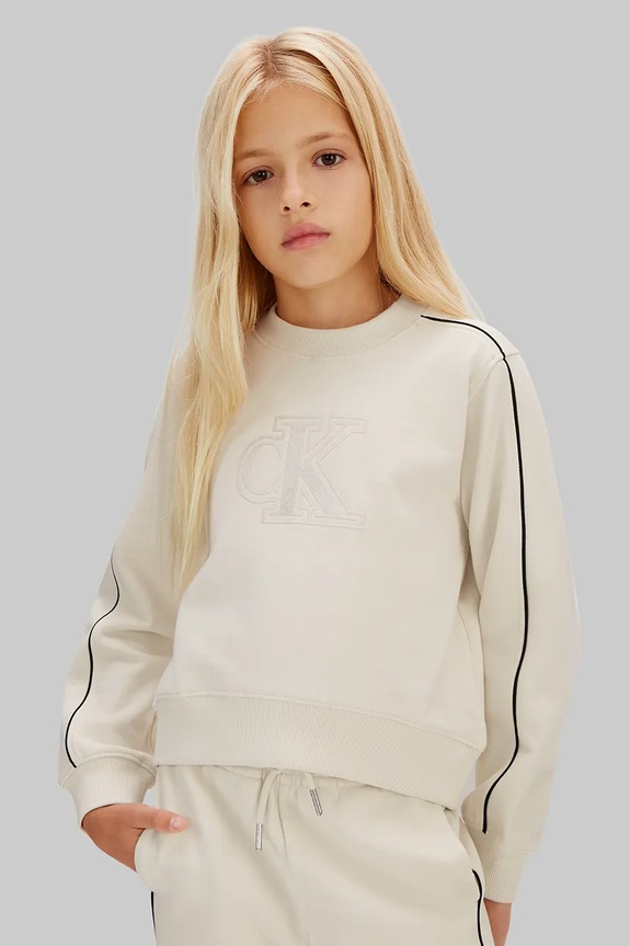 Calvin Klein Jeans tuta in lana bambino/a applique beige IG0IG03071.128.176.PPY2