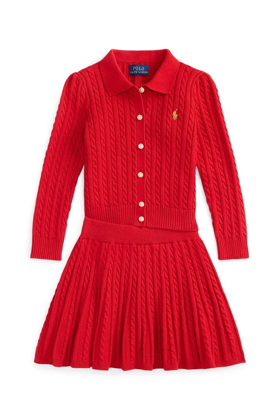 Detská bavlnená súprava Polo Ralph Lauren 312950779500 červená SS26