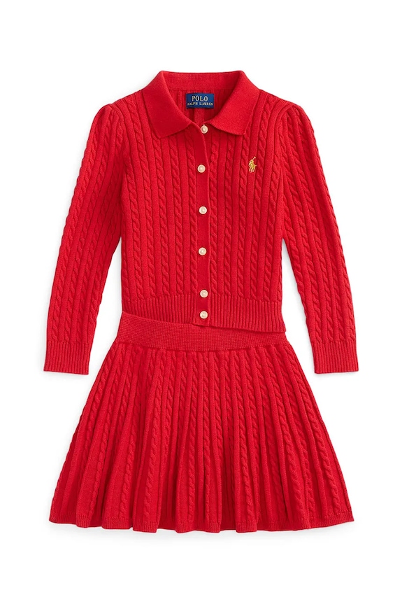 Detská bavlnená súprava Polo Ralph Lauren 312950779500 červená SS26
