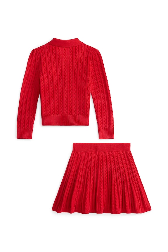 Dievča Detská bavlnená súprava Polo Ralph Lauren 312950779500 červená