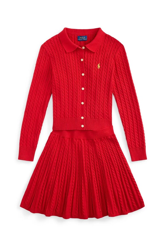 Detská bavlnená súprava Polo Ralph Lauren 313950779500 červená SS26