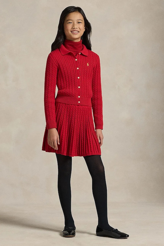 Detská bavlnená súprava Polo Ralph Lauren červená 313950779500