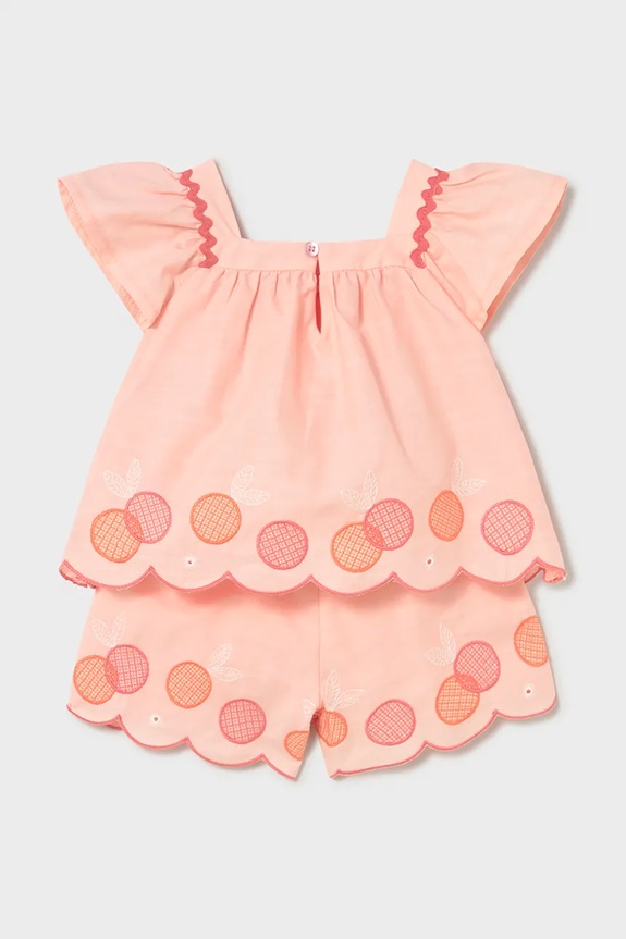 Mayoral set de bumbac pentru bebeluși 1214.4D.Baby.PPY2 portocaliu SS26