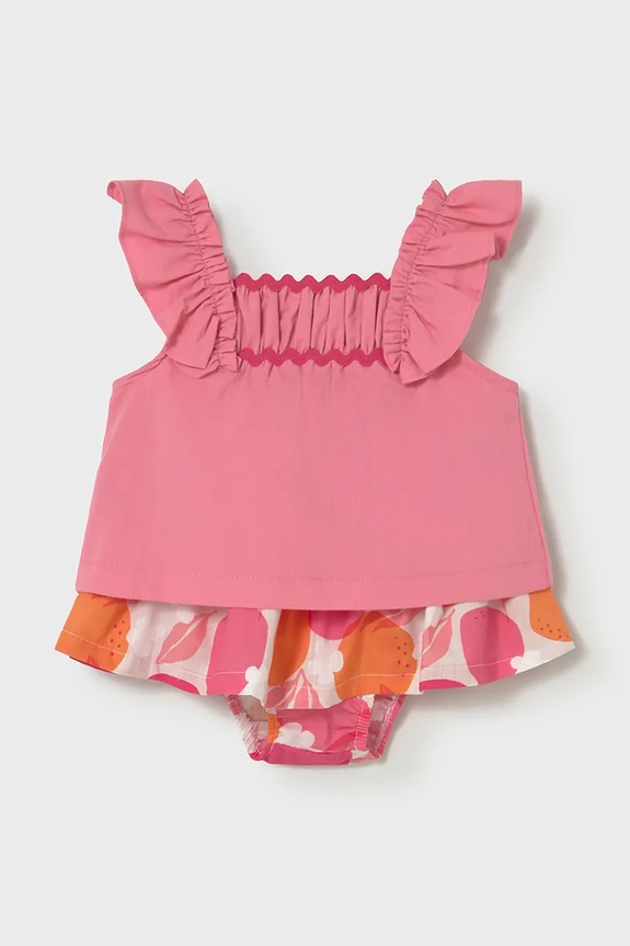 Mayoral komplet bawełniany dziecięcy 1932.4C.Baby.PPY2 różowy SS26