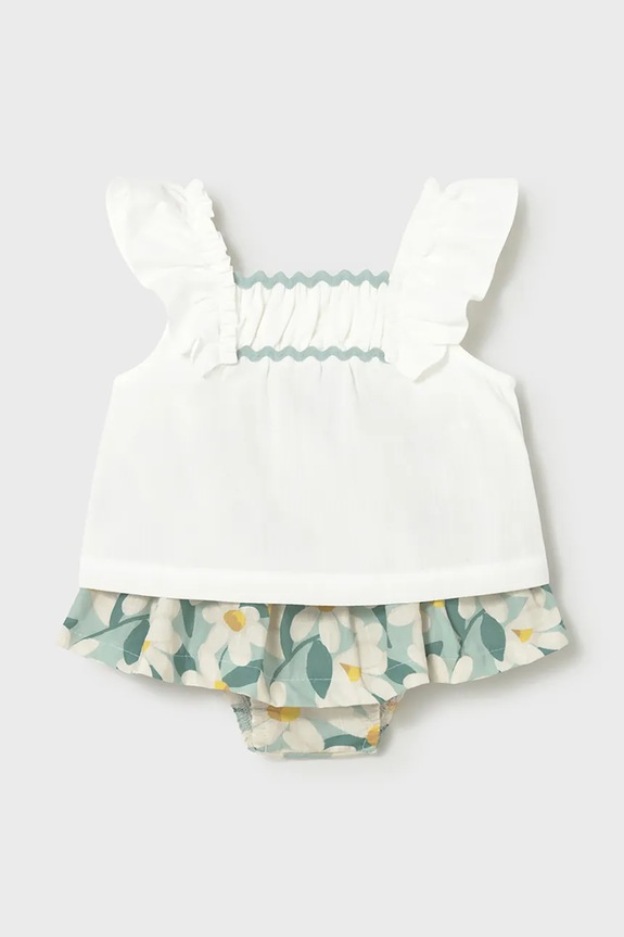 Mayoral komplet bawełniany dziecięcy bawełna turkusowy 1932.4C.Baby.PPY2